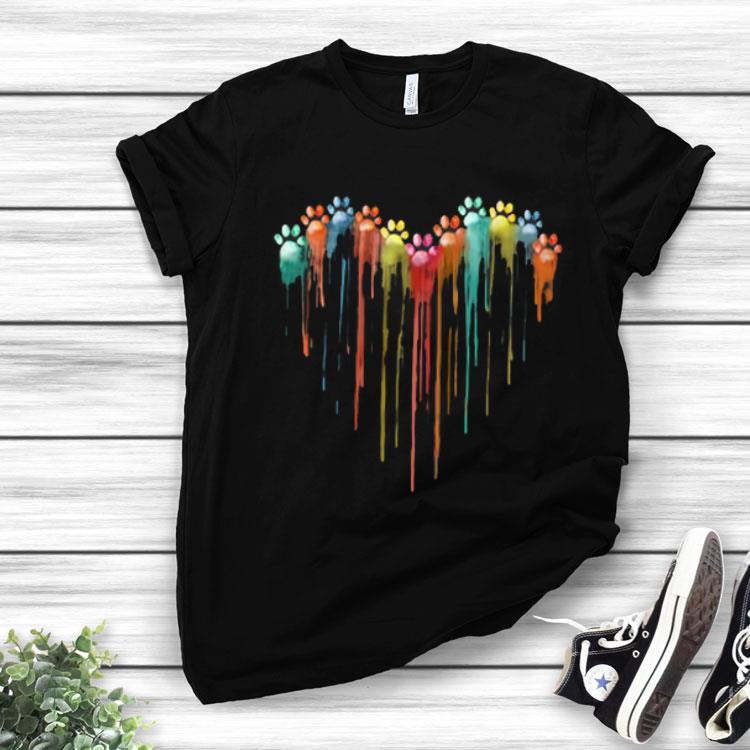 Dog Paw Heart Watercolor Shirt