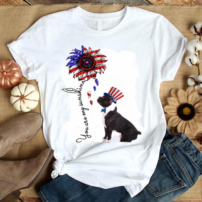 America Flag Sunflower French Bulldog Independent Shirt
