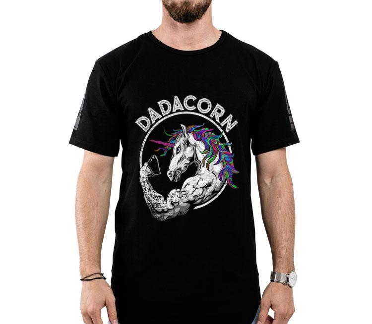 Dadacorn Unicorn Muscle Dad Baby Fathers Day Gift Shirt