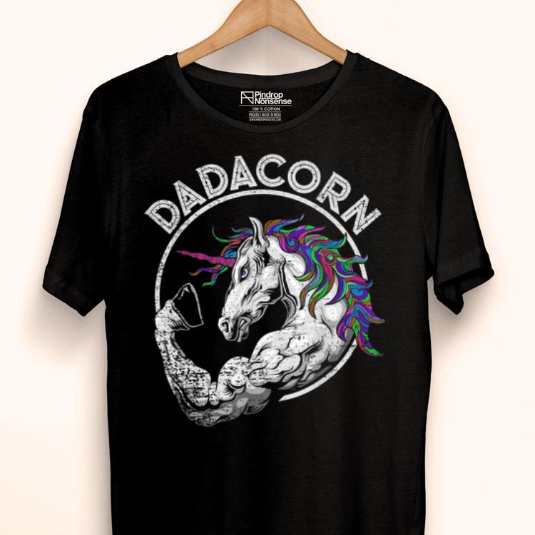 Dadacorn Unicorn Muscle Dad Baby Fathers Day Gift Shirt