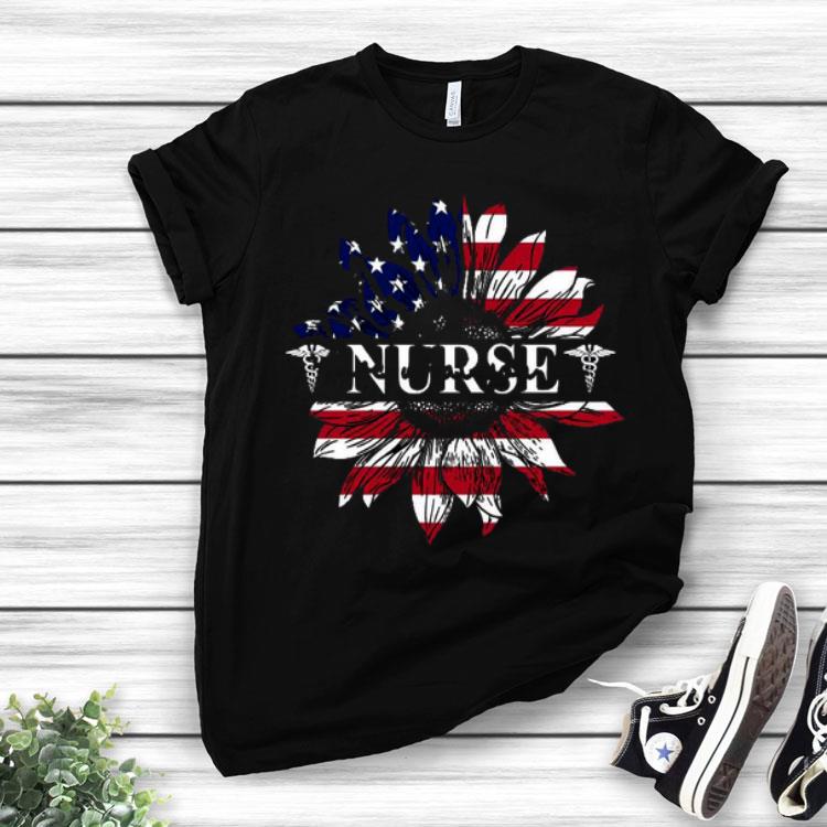Nurse Love What You Do Sunflower American Flag Shirt