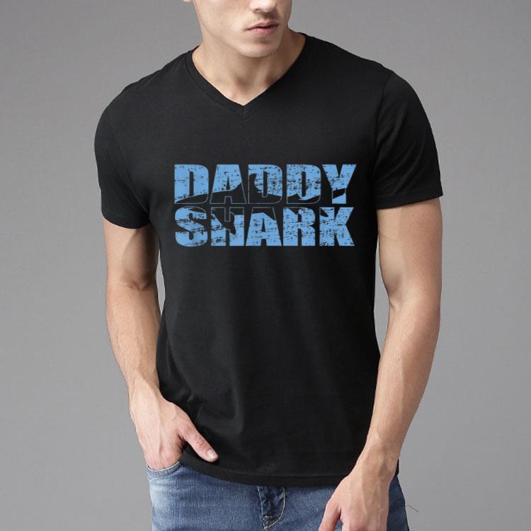 Daddy Shark Father's Day Distressed Gift Shirt