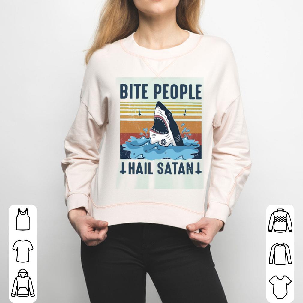 Shark Bite People Hail Satan Shirt