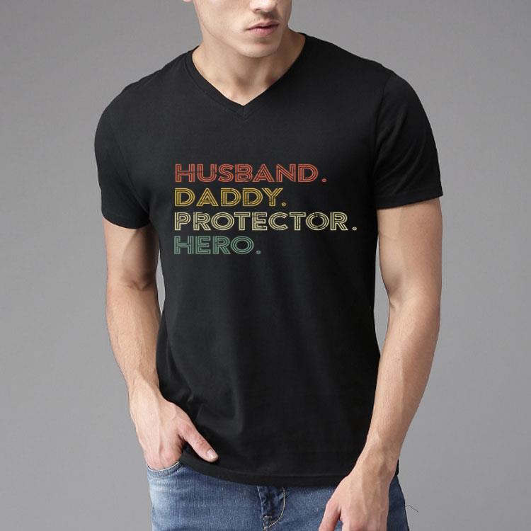 Husband Daddy Protector Hero Cute Fathers Day Gift From Wife Shirt