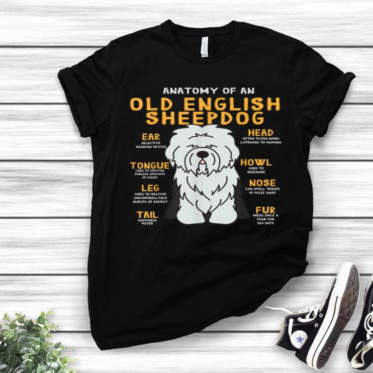Old English Sheepdog Anatomy Dog Mom Dad Shirt