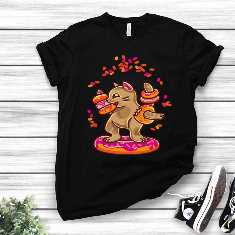 Cat Eats Donuts Cute Kitten Pet with Sweets by Finja Design Shirt