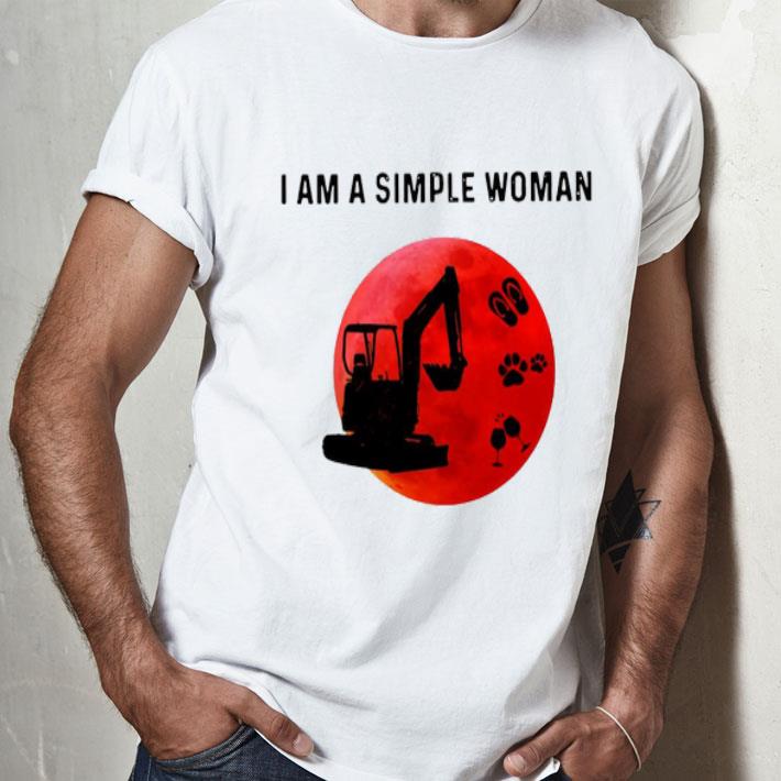 I Am A Simple Woman Excavator Blood Moon Shirt