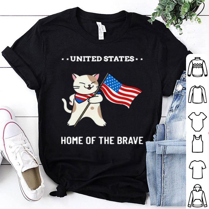 Cat United States Home Of The Brave Shirt