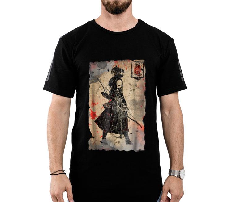 Samurai Japanese Retro Art Print Bushido Tee Shirt