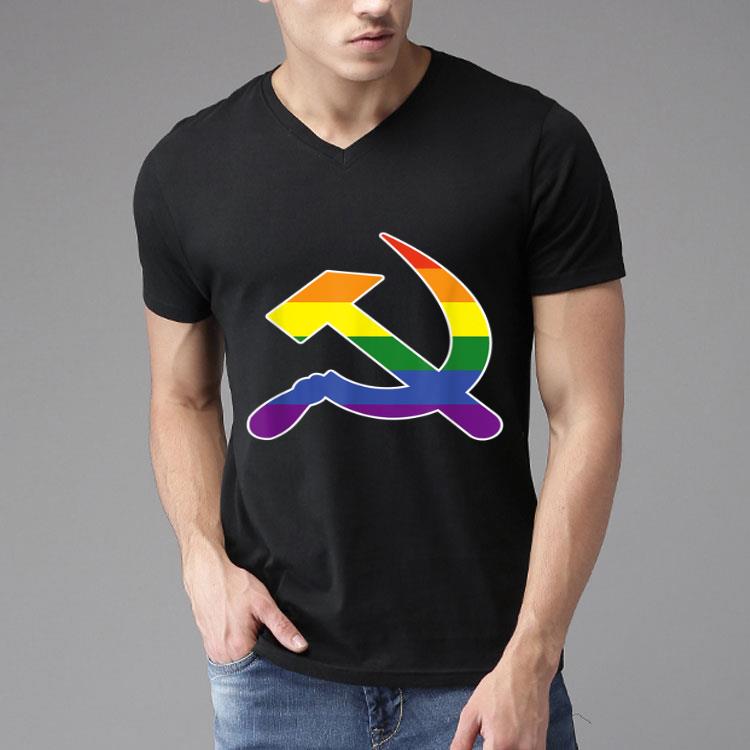 Gay Communism LGBT Hammer And Sickle Communist Rainbow Flag Shirt