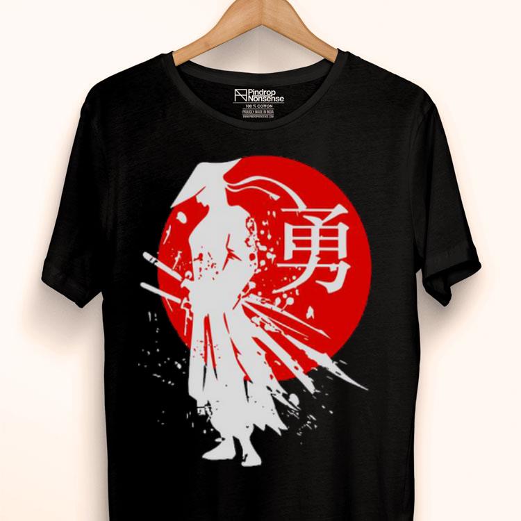 Japanese Samurai Warrior Retro Japan Calligraphy for Courage Shirt