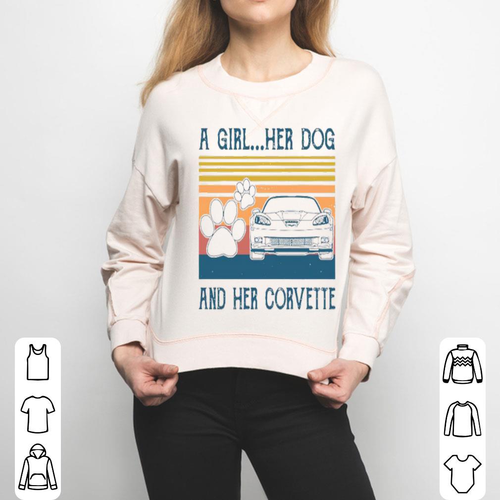 A Girl Her Dog And Her Corvette Vintage Shirt