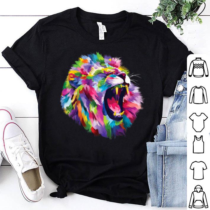 Lion Colorful Roaring Lion's Head Artistic Shirt