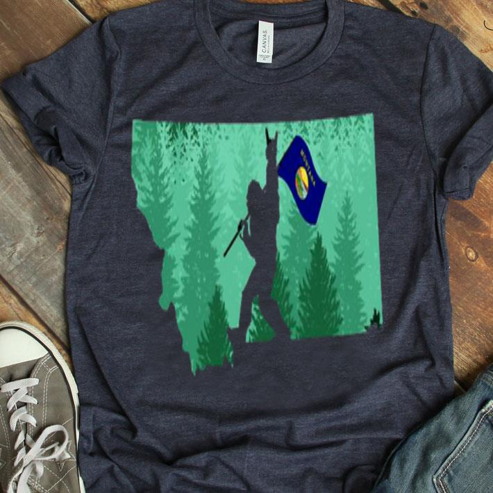 Bigfoot Montana Flag Map Shirt