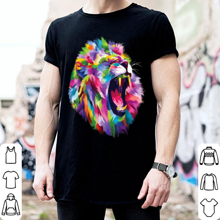 Lion Colorful Roaring Lion's Head Artistic Shirt