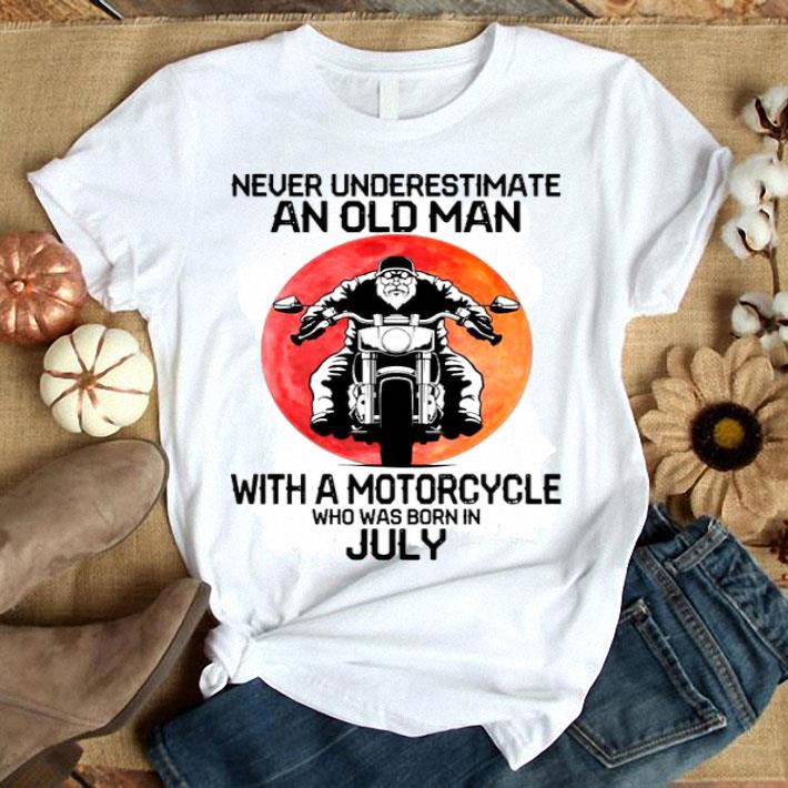 Never Underestimate An Old Man With A Motorcycle Who Was Born In July Moon Light Shirt