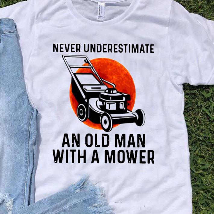 Never Underestimate An Old Man With A Mower Moon Shirt