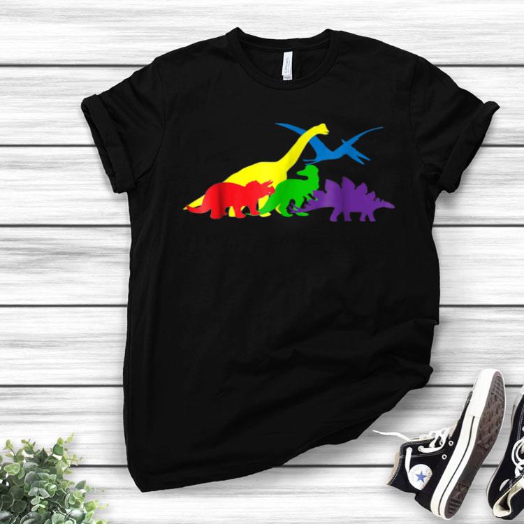 Dinosaur In The Colors Of The Rainbow LGBT Shirt