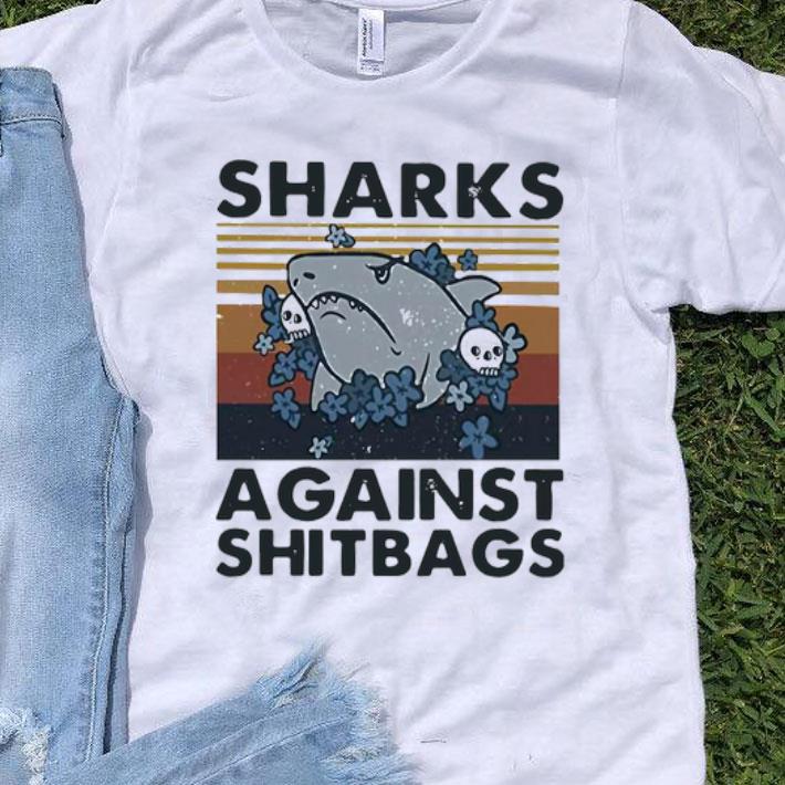 Skull Sharks Against Shitbags Vintage Shirt