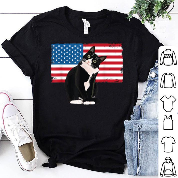 Tuxedo Cat 4th Of July Patriotic Adults Shirt