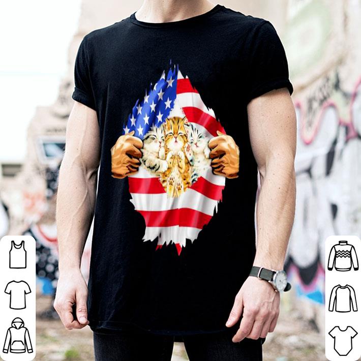 Baby Cat Flag USA Independence Day Shirt