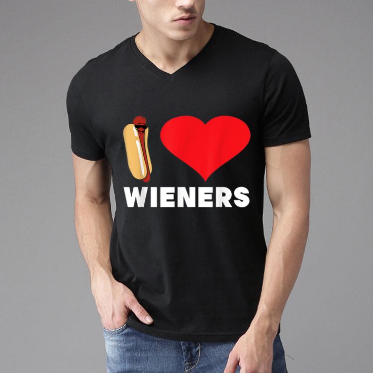 Hot Dog I Love Wieners Heart BBQ Shirt