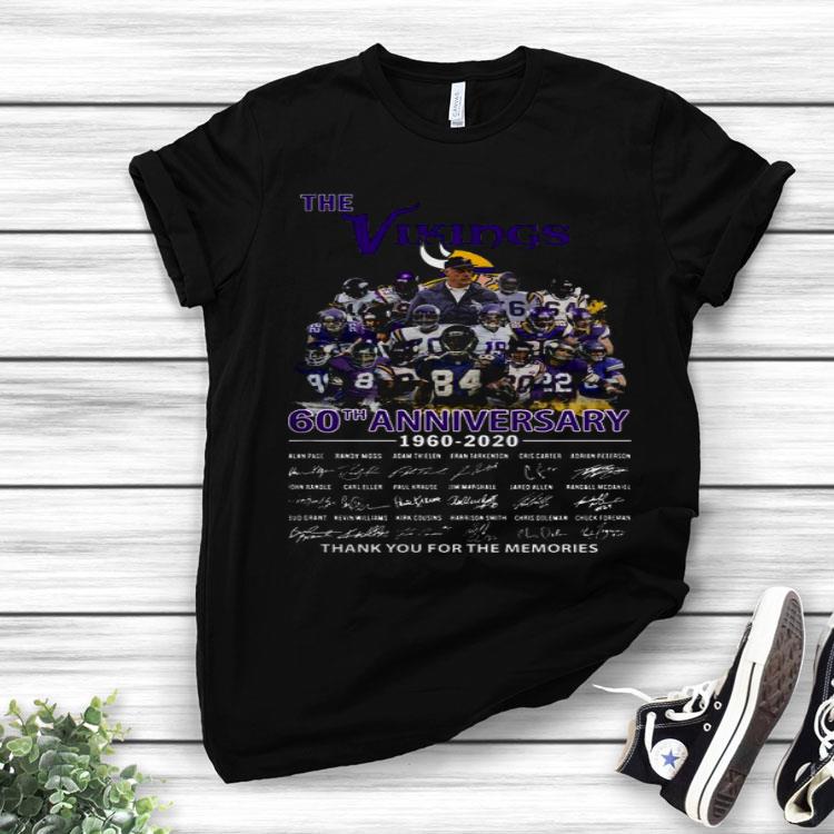 The Vikings 60th Anniversary 1960 2020 Thank You For The Memories Shirt