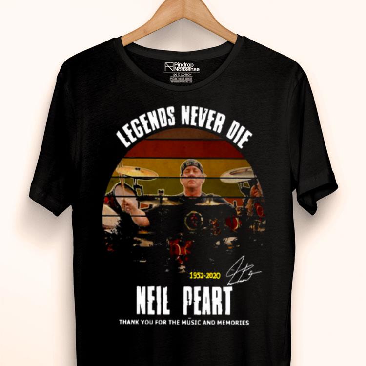 Legends Never Die 1952 2020 Neil Peart Thank You For The Music And Memories Signature Shirt