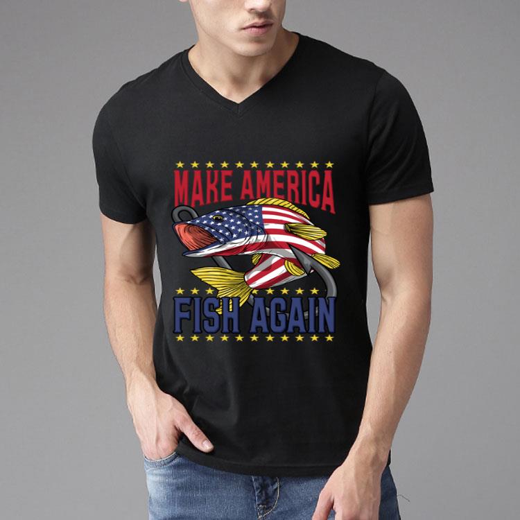 Fishing Make America Fish Again USA Fisherman 4th Of July Shirt