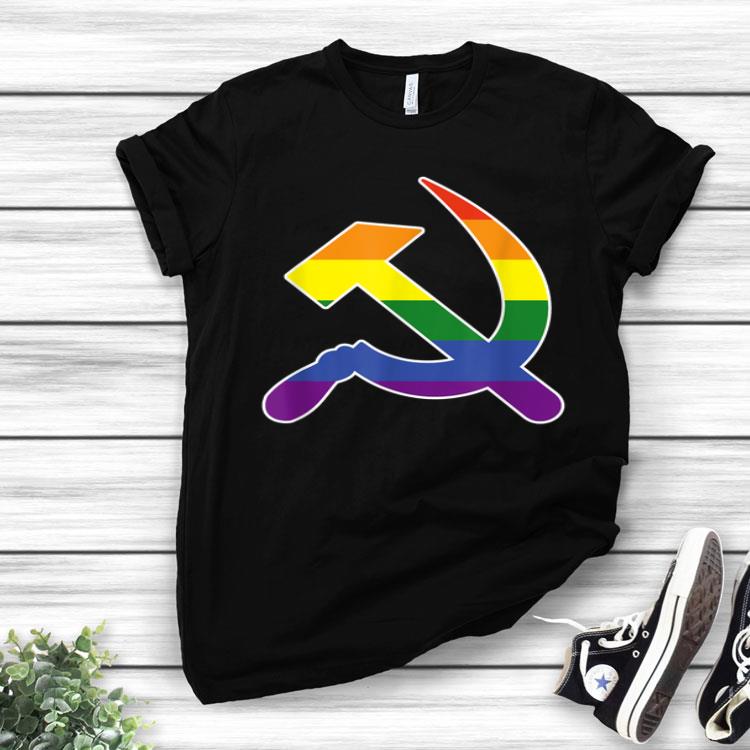 Gay Communism LGBT Hammer And Sickle Communist Rainbow Flag Shirt