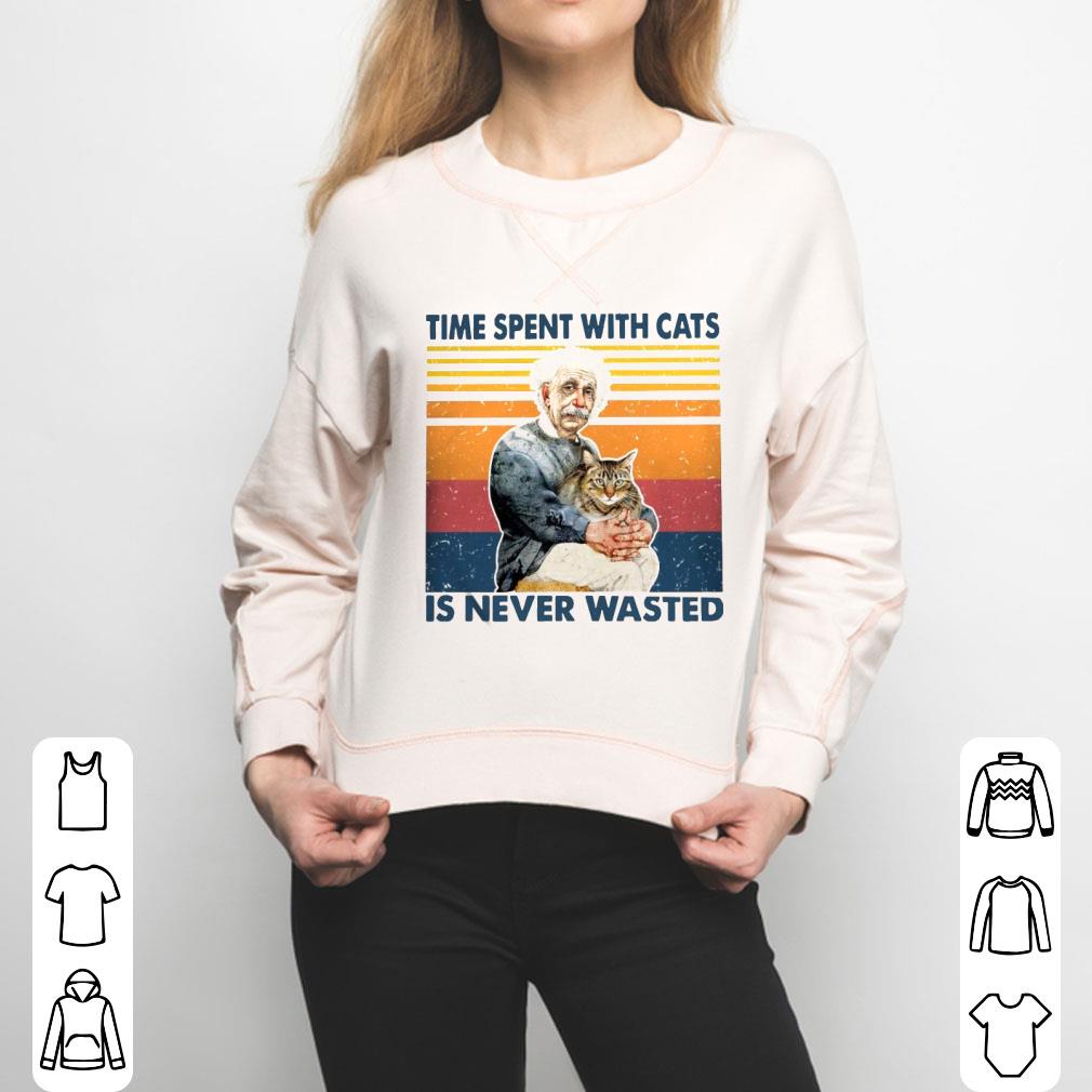 Time Spent With Cats Is Never Wasted Vintage Retro Shirt