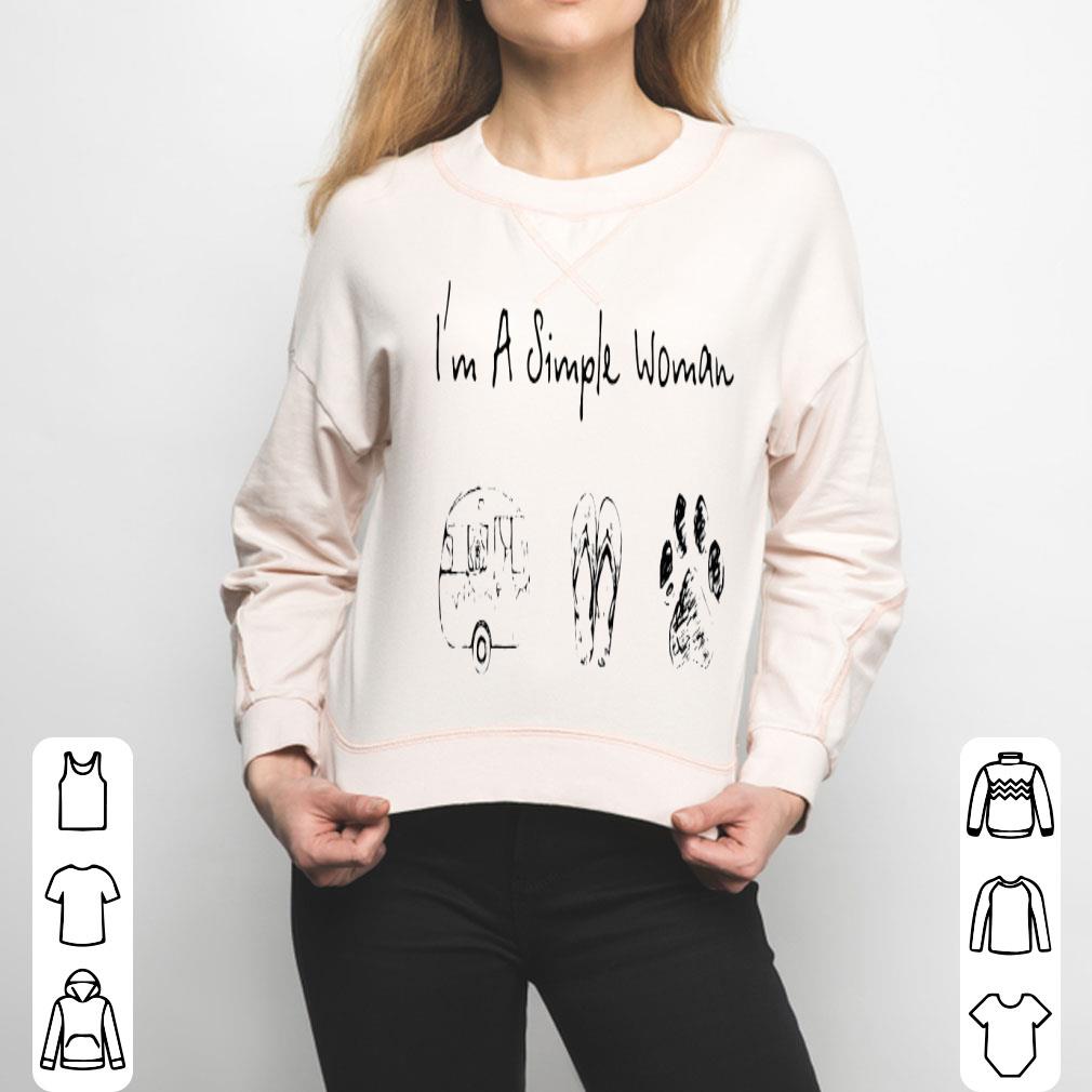 I’m A Simple Woman Camping Flip Flop And Dog Paw Shirt
