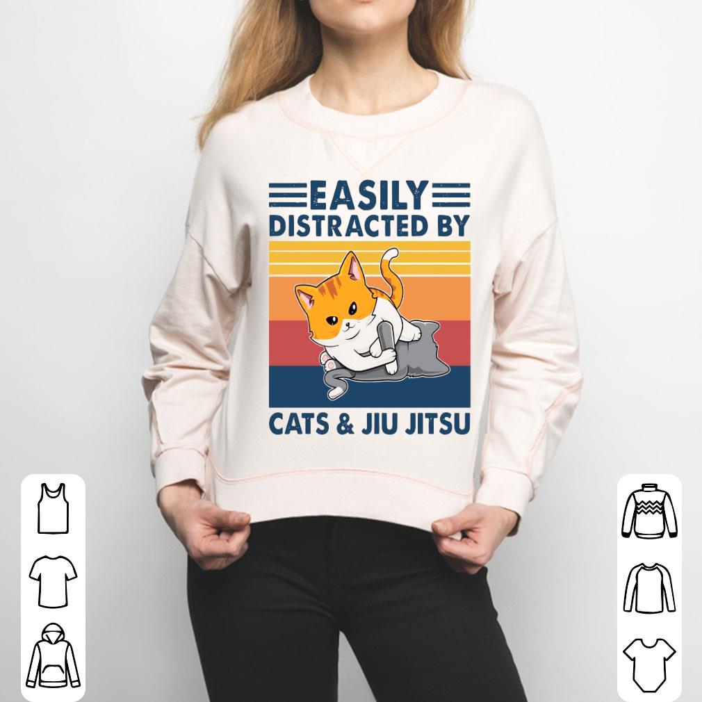 Easily Distracted By Cats And Jiu Jitsu Vintage Shirt