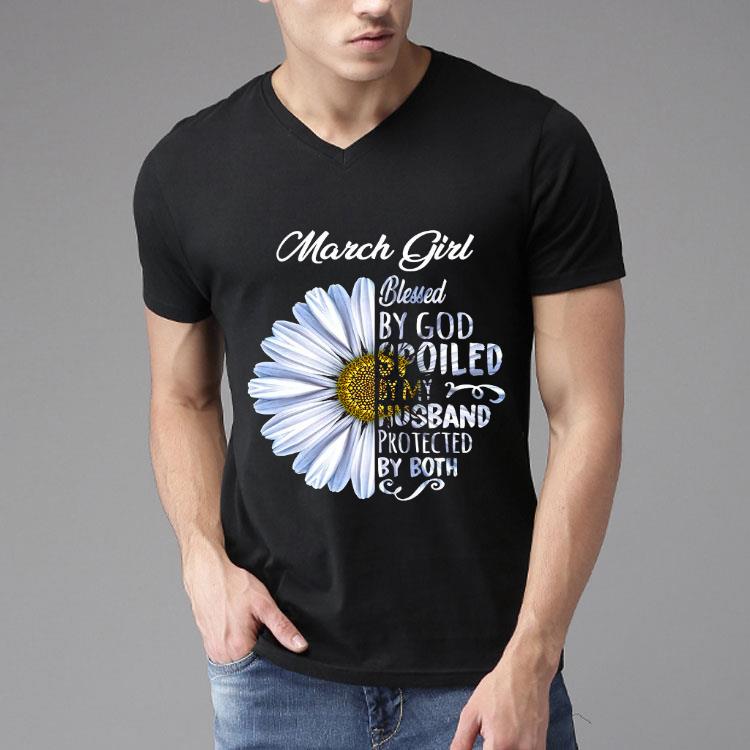 Chrysanthemum Flower March Girl Blessed By God Spoiled By My Husband Protected By Both Shirt