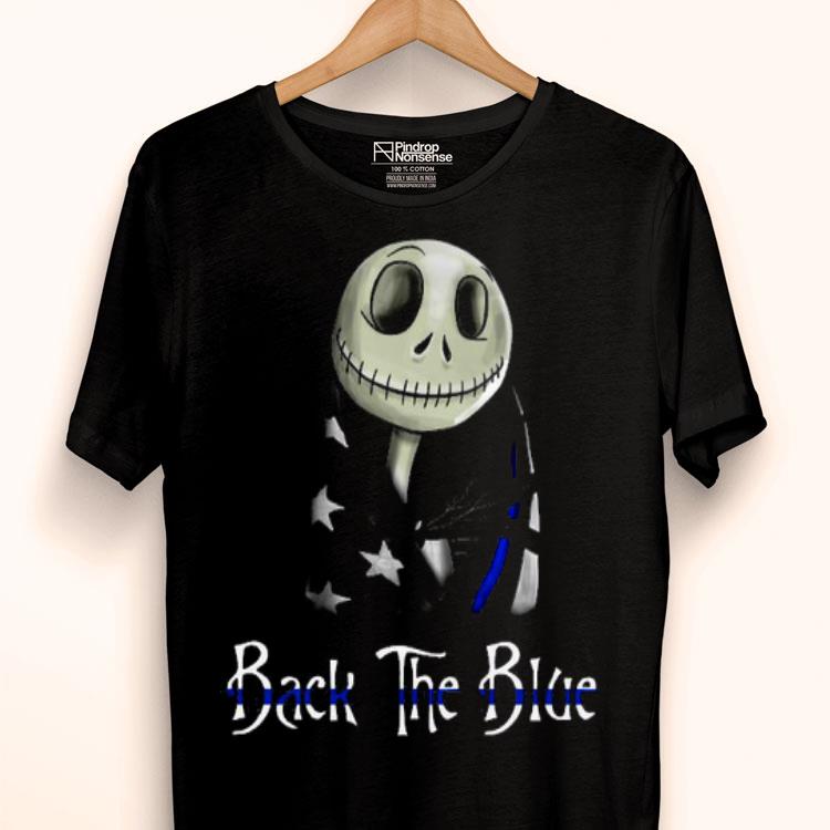 Skellington Back The Blue American Flag Shirt