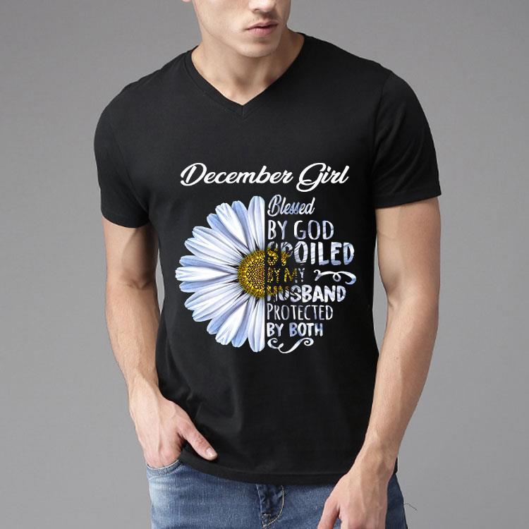 Chrysanthemum Flower December Girl Blessed By God Spoiled By My Husband Protected By Both Shirt