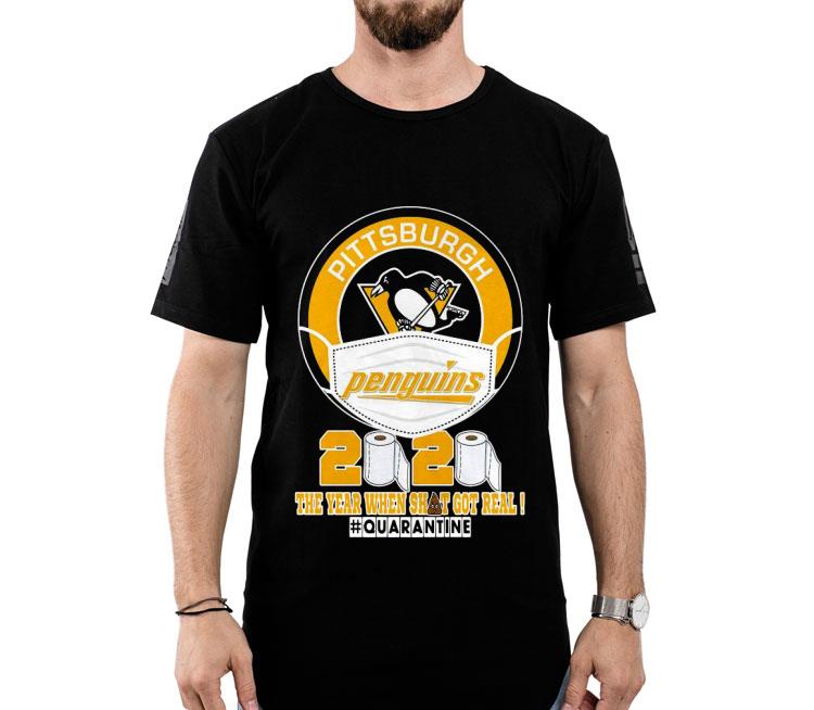 Pittsburgh Penguins Face Mask 2020 The Year When Shit Got Real Quarantine Shirt