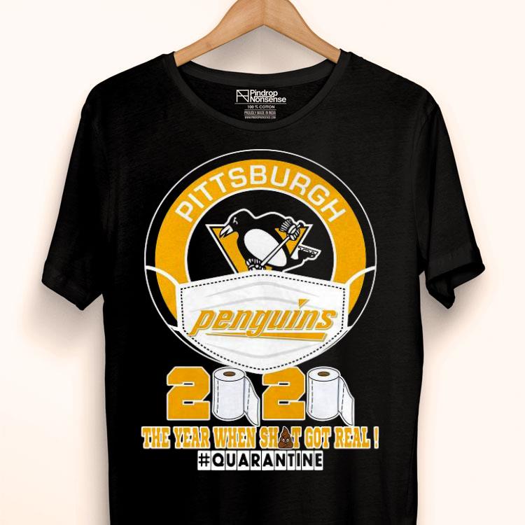 Pittsburgh Penguins Face Mask 2020 The Year When Shit Got Real Quarantine Shirt