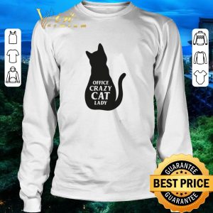 Top Black Cat Office Crazy Cat Lady shirt 2