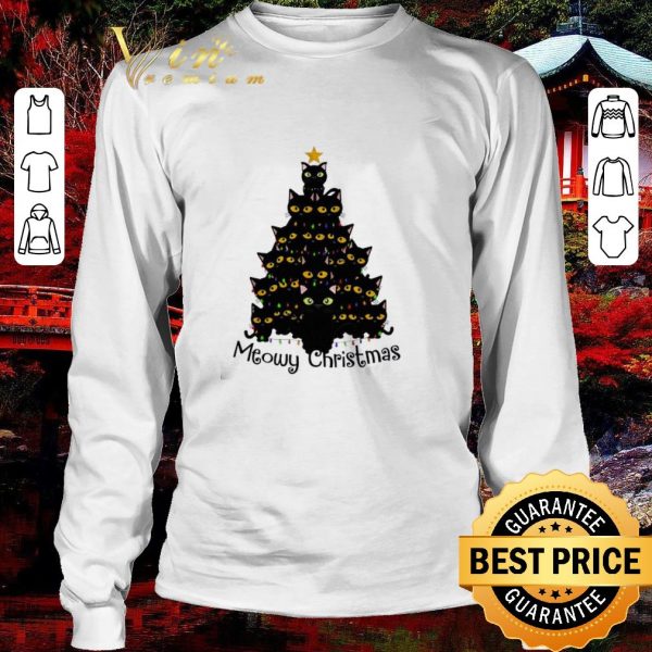 Official Black Cats Meowy Christmas Tree Sweater shirt