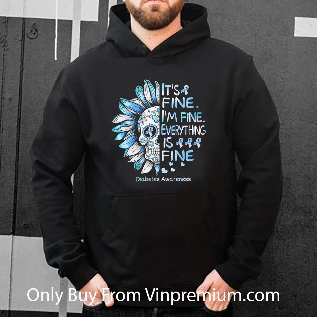 9026c91e great sugar skull sunflower i m fine everything s fine diabetes awareness shirt 4 - Great Sugar Skull Sunflower I’m Fine Everything’s Fine Diabetes Awareness shirt