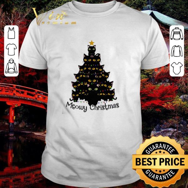 Official Black Cats Meowy Christmas Tree Sweater shirt