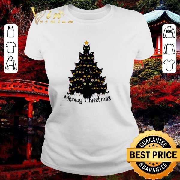 Official Black Cats Meowy Christmas Tree Sweater shirt