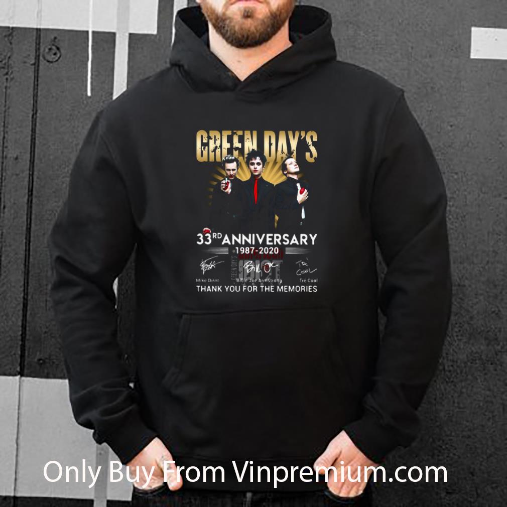 112a7e99 hot green day s 33rd anniversary 1987 2020 signatures shirt 4 - Hot Green Day’s 33rd Anniversary 1987-2020 Signatures shirt