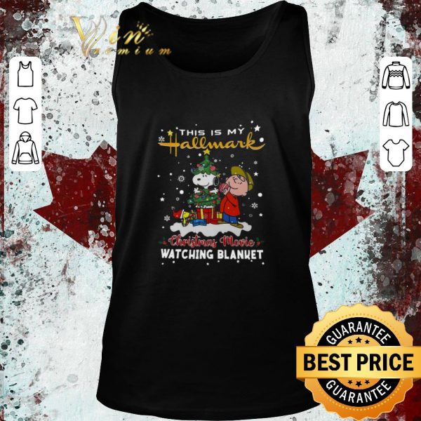 Funny Charlie Brown And Snoopy Woodstock This Is My Hallmark Christmas Movie Watching Blanket sweater