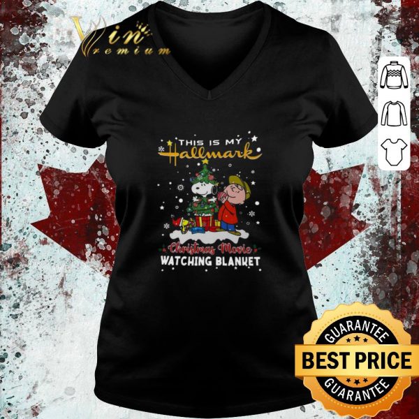 Funny Charlie Brown And Snoopy Woodstock This Is My Hallmark Christmas Movie Watching Blanket sweater