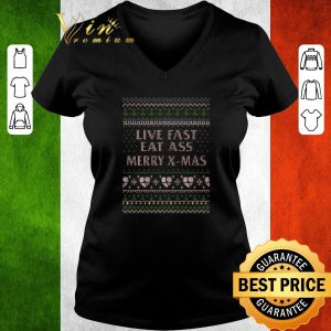 Awesome Live Fast Eat Ass Merry X-mas Ugly Christmas Sweater shirt 2