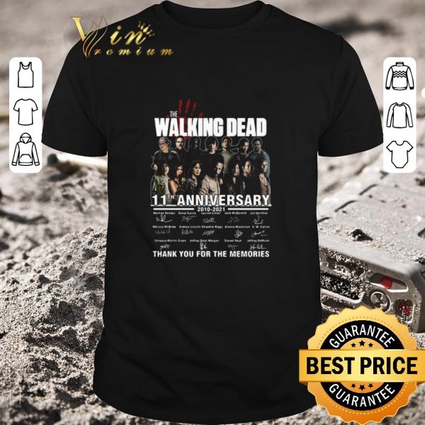 Top The Walking Dead 11th Anniversary 2010 2021 Thank You For The Memories Signatures shirt