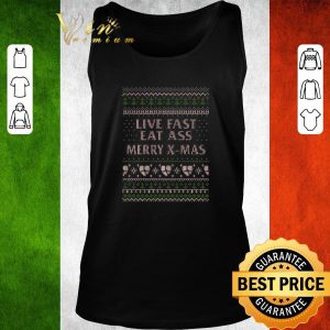 Awesome Live Fast Eat Ass Merry X-mas Ugly Christmas Sweater shirt 1