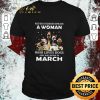 Awesome Never Underestimate A Woman Who Loves Dogs And Was Born In March Christmas shirt